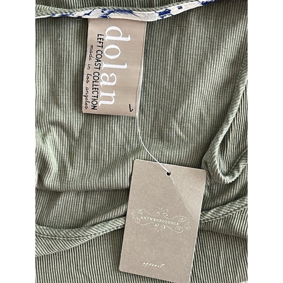 Dolan Anthropology LEFT COAST COLLECTION Green Tank Ribbed Sleeveless Top L, NWT - Picture 5 of 6